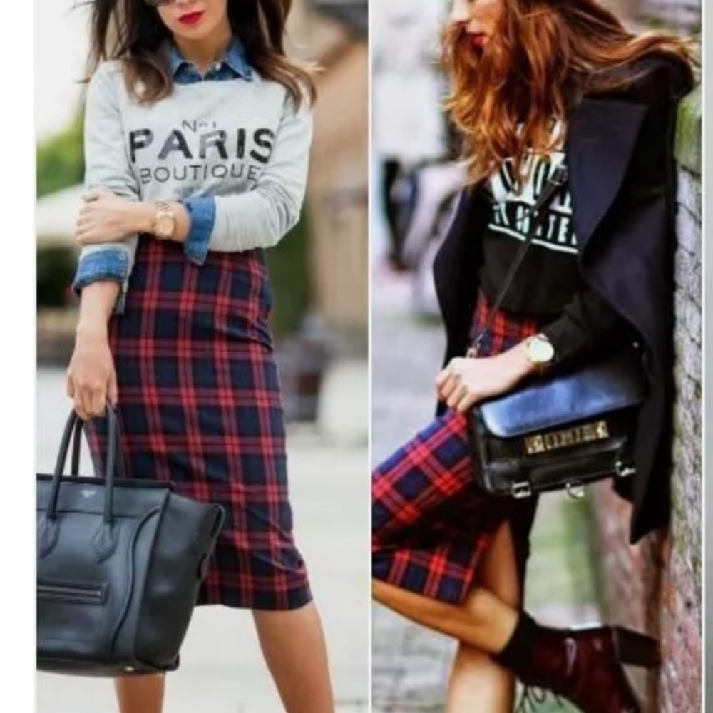 Zara Plaided MIDI pencil skirt